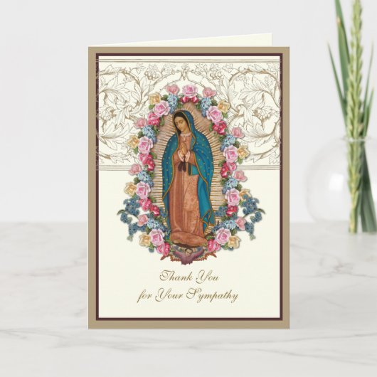Carte De Remerciements Elegant Jesus Roses Christian Condolence Thank You (Devant)