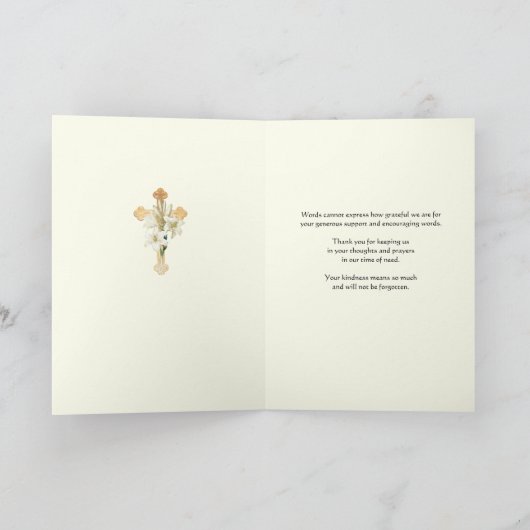 Carte De Remerciements Elegant Jesus Roses Christian Condolence Thank You (Intérieur)