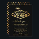 Carte De Remerciements Elégant Las Vegas Destination Mariage<br><div class="desc">Dites merci avec style avec ces cartes de remerciement mariage tendance de Las Vegas. Le libellé modèle est facile à personnaliser et votre famille et vos amis seront ravis quand ils recevront ces fabuleux remerciements.</div>