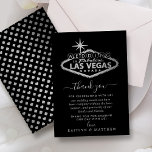 Carte De Remerciements Elégant Las Vegas Destination Mariage<br><div class="desc">Dites merci avec style avec ces cartes de remerciement mariage tendance de Las Vegas. Le libellé modèle est facile à personnaliser et votre famille et vos amis seront ravis quand ils recevront ces fabuleux remerciements.</div>