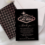 Carte De Remerciements Elégant Las Vegas Destination Mariage<br><div class="desc">Dites merci avec style avec ces cartes de remerciement mariage tendance de Las Vegas. Le libellé modèle est facile à personnaliser et votre famille et vos amis seront ravis quand ils recevront ces fabuleux remerciements.</div>