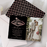Carte De Remerciements Elégant Las Vegas Destination Mariage Photo<br><div class="desc">Dites merci avec style avec ces cartes de remerciement mariage tendance de Las Vegas. Le texte et la photo modèles sont faciles à personnaliser et votre famille et vos amis seront ravis de recevoir ces fabuleux remerciements.</div>
