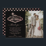 Carte De Remerciements Elégant Las Vegas Destination Mariage Photo<br><div class="desc">Dites merci avec style avec ces cartes de remerciement mariage tendance de Las Vegas. Le texte et la photo modèles sont faciles à personnaliser et votre famille et vos amis seront ravis de recevoir ces fabuleux remerciements.</div>