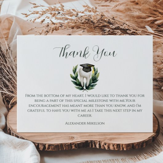 Carte De Remerciements Elegant Laurel Dental Graduation