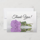 Carte De Remerciements Elegant Lilac Purple Mirrored Rose Simple Wedding (Devant)