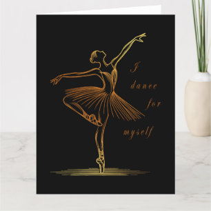Carte De Remerciements Elegant Line Art of Ballerina - Je danse pour moi
