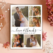 Carte De Remerciements Elegant Love and Thanks Photo Collage Mariage