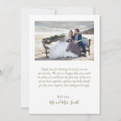 Carte De Remerciements Elegant Love and Thanks Script 4 Mariage photo (Dos)