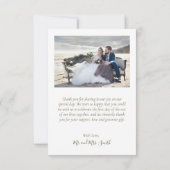 Carte De Remerciements Elegant Love and Thanks Script 4 Mariage photo (Dos)