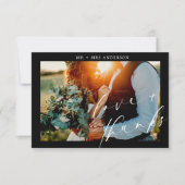 Carte De Remerciements Elegant Love and Thanks Script Mariage Photo (Devant)