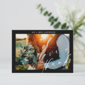 Carte De Remerciements Elegant Love and Thanks Script Mariage Photo (Debout devant)