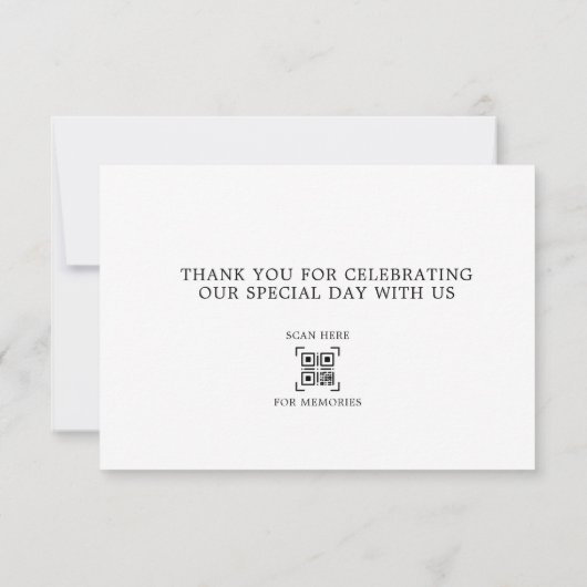 Carte De Remerciements Elegant Love and Thanks Script Mariage Photo (Dos)