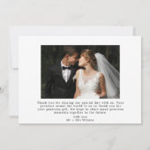Carte De Remerciements Elegant Love and Thanks Script Photo Mariage (Dos)