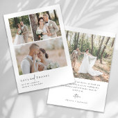 Carte De Remerciements Elegant Love and Thanks Script Photo Mariage