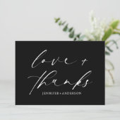 Carte De Remerciements Elegant Love and Thanks Script Photo Mariage (Debout devant)