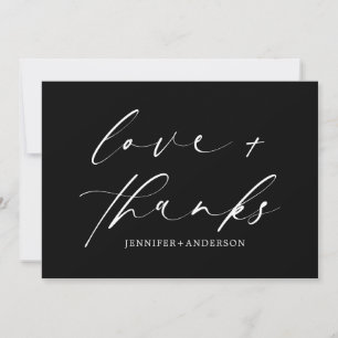 Carte De Remerciements Elegant Love and Thanks Script Photo Mariage