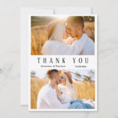 Carte De Remerciements Elegant Love Heart Script Photo Collage Mariage (Devant)