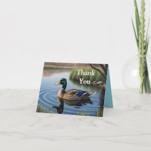 Carte De Remerciements Elégant Mallard Graceful Sur Paisible Country Pond