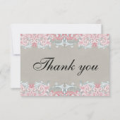 Carte De Remerciements Élégant manuscrit rose (Devant)