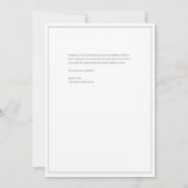 Carte De Remerciements Élégant Mariage bleu Dusty (Dos)