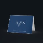 Carte De Remerciements Élégant Mariage bleu marine Monogram<br><div class="desc">Élégant carte de remerciements de monogramme de mariage. Cette carte en monogramme bleu marine de mariage est dotée d'une élégante carte en forme de script et d'une typographie classique. Personnalisez en ajoutant votre propre monogramme et d'autres détails. Ce carte de remerciements de mariage monogramme minimaliste sera également parfait comme papeterie...</div>