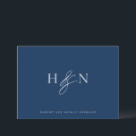 Carte De Remerciements Élégant Mariage bleu marine Monogram<br><div class="desc">Élégant carte de remerciements de monogramme de mariage. Cette carte en monogramme bleu marine de mariage est dotée d'une élégante carte en forme de script et d'une typographie classique. Personnalisez en ajoutant votre propre monogramme et d'autres détails. Ce carte de remerciements de mariage monogramme minimaliste sera également parfait comme papeterie...</div>