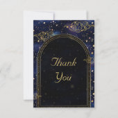 Carte De Remerciements Élégant mariage céleste mystique (Devant)