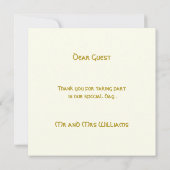 Carte De Remerciements Elégant Mariage celtique Ivory Faux Gold Celtic no (Dos)