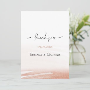 Carte De Remerciements Élégant Mariage corail en terre cuite