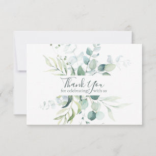 Carte De Remerciements Elégant Mariage d'aquarelle botanique Eucalyptus