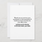 Carte De Remerciements Elégant Mariage d'aquarelle Cake nuptiale douche (Dos)