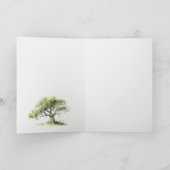 Carte De Remerciements Élégant Mariage d'aquarelle verte en chêne (Intérieur)