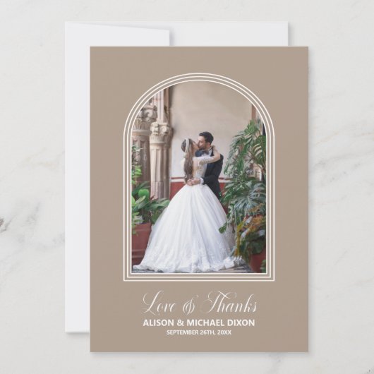 Carte De Remerciements Élégant Mariage d'arche photo (Devant)