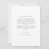 Carte De Remerciements Élégant Mariage de calligraphie (Dos)