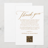 Carte De Remerciements Elégant Mariage de calligraphie or (Devant / Derrière)