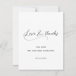 Carte De Remerciements Élégant mariage de calligraphie romantique