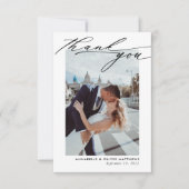 Carte De Remerciements Élégant Mariage de collage photo (Devant)