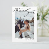 Carte De Remerciements Élégant Mariage de collage photo (Debout devant)