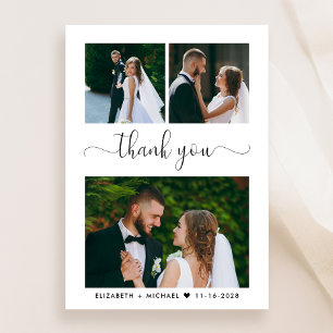 Carte De Remerciements Élégant Mariage de collection de photos de script
