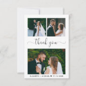 Carte De Remerciements Élégant Mariage de collection de photos de script (Devant)