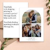 Carte De Remerciements Elégant Mariage de collection multiphoto Arch