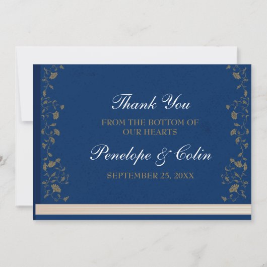 Carte De Remerciements Élégant Mariage de couverture du livre de biblioth (Devant)