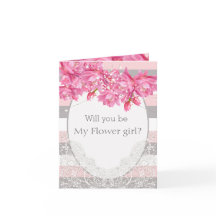 Élégant Mariage de dentelle florale rose et gris