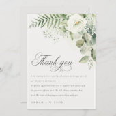 Carte De Remerciements Elégant Mariage de feuillage de Ferne Eucalyptus (Devant / Derrière)