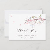 Carte De Remerciements Élégant Mariage de fleurs de cerisier (Devant)