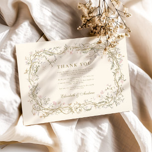 Carte De Remerciements Élégant Mariage de fougère des bois