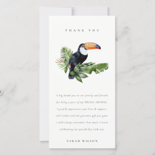 Carte De Remerciements Élégant Mariage de la faune Toucan de la forêt tro
