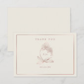 Carte De Remerciements Élégant Mariage de monogramme d'orchidée botanique (Devant / Derrière)