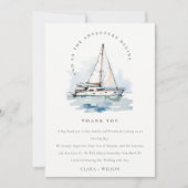 Carte De Remerciements Elégant Mariage de navigation de plaisance Dusky (Devant)