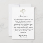 Carte De Remerciements Élégant Mariage de noeud de la mâchoire blanche (Devant)